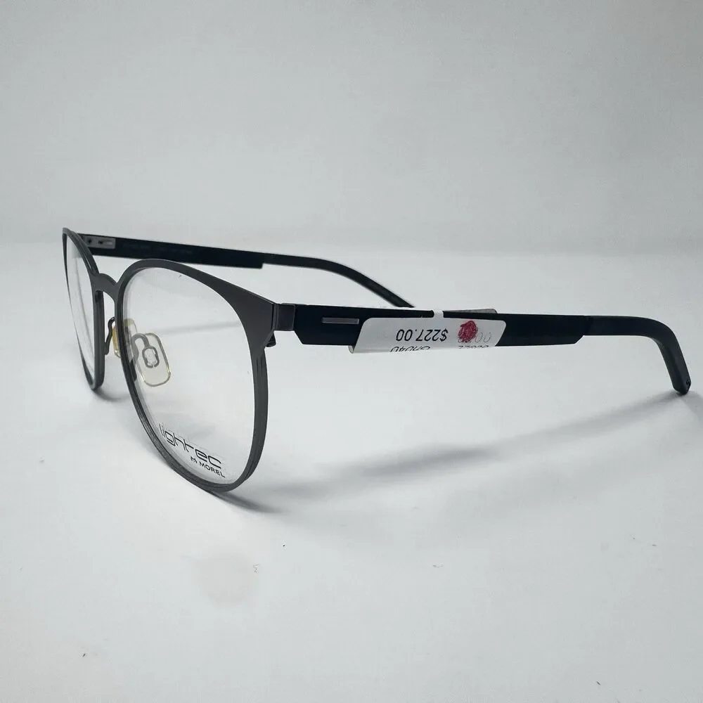 Morel Lightec 8092L 52-18-140 Eyeglass Frames Gunmetal Black France